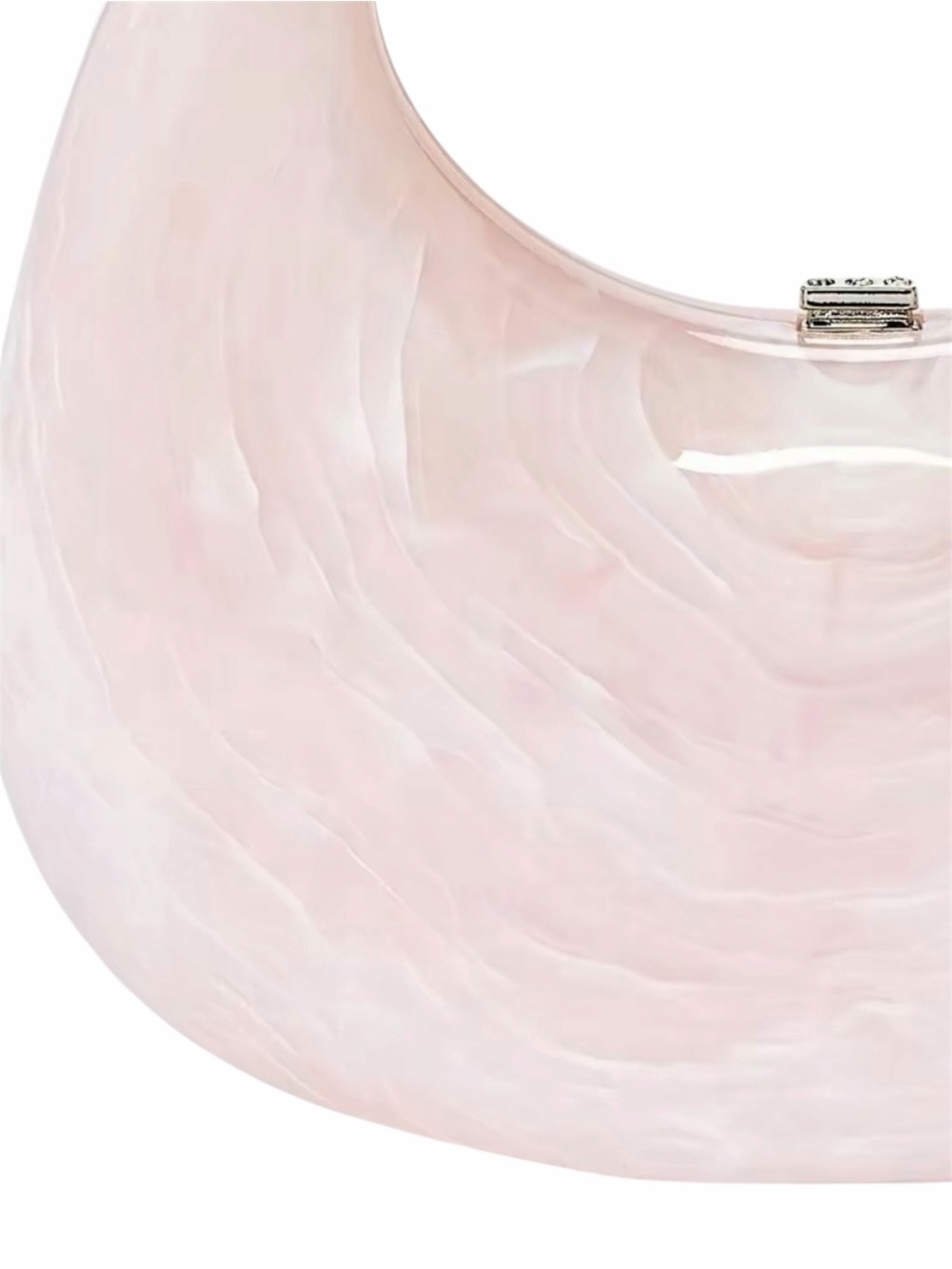 Crescent Marble Minaudiere Acrylic Clutch Light Pink Hard Case 👛 A New Day 🎀 - Picture 2 of 8